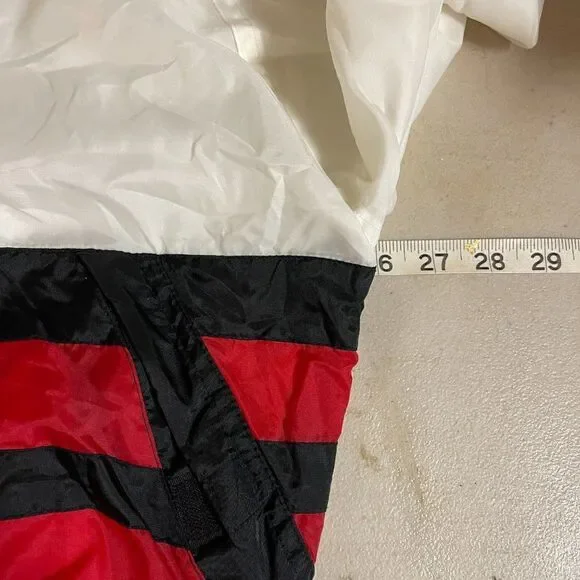 Vintage 90s Retro Online Red Striped Wind Breaker Jacket Large - Picture 9 of 11